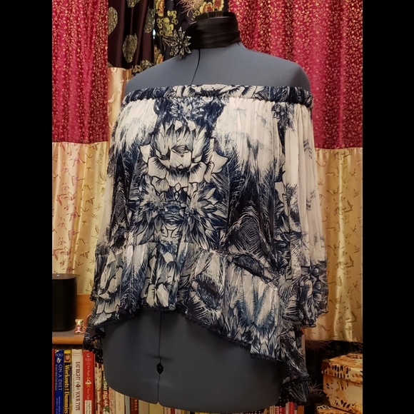 🍭HOST PICK🍭Anthropologie TRYB Sheer Off the Shoulder Top - Picture 6 of 6